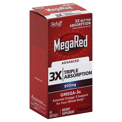 Image for MegaRed Omega-3s, Advanced, Triple Absorption, 800 mg, Softgels,40ea from AJ Pharmacy/Convenience Store