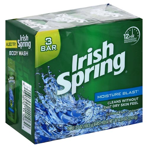 Image for Irish Spring Deodorant Soap, Moisture Blast,3ea from AJ Pharmacy/Convenience Store