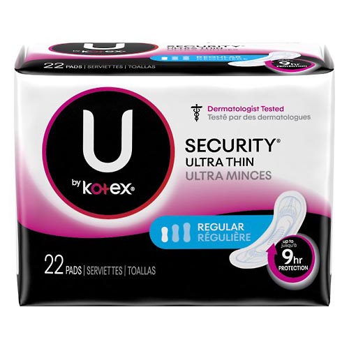 Image for U By Kotex Pads, Ultra Thin, Regular,22ea from AJ Pharmacy/Convenience Store
