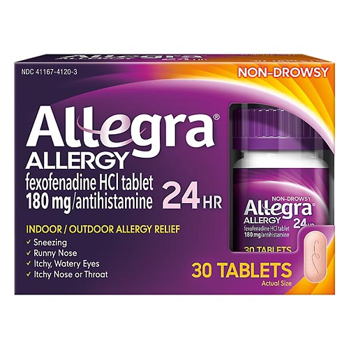 Image for Allegra Allergy Relief, Non-Drowsy, 180 mg, Tablets,30ea from AJ Pharmacy/Convenience Store