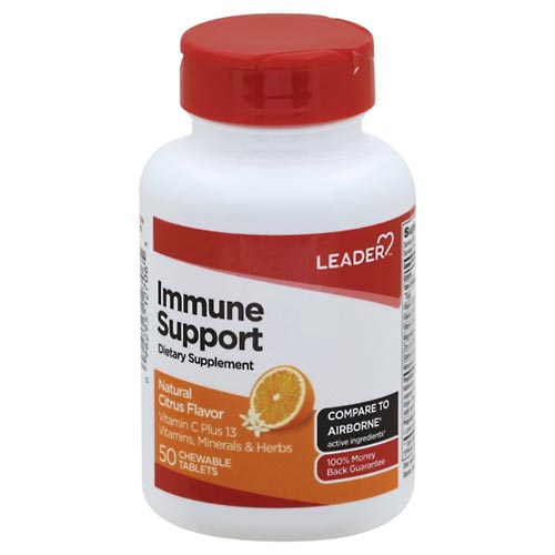 Image for Leader Immune Support, Natural Citrus Flavor, Chewable Tablets,50ea from AJ Pharmacy/Convenience Store