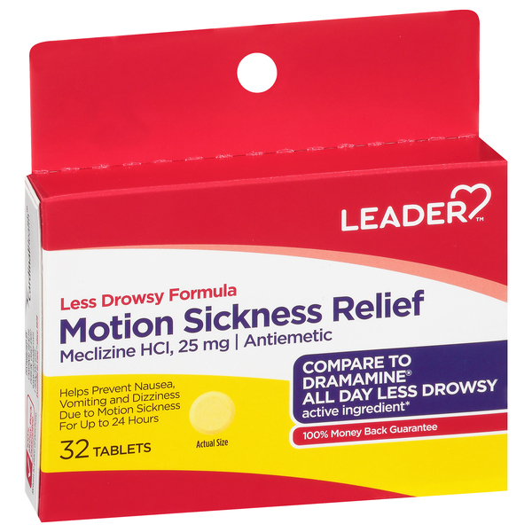 Image for Leader Motion Sickness Relief, 25 mg, Tablets,32ea from AJ Pharmacy/Convenience Store