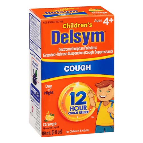 Image for Delsym Cough Relief, Orange Flavored, Liquid,89ml from AJ Pharmacy/Convenience Store