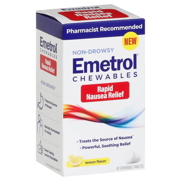 Image for Emetrol Nausea Relief, Rapid, Lemon Flavor, Tablets,42ea from AJ Pharmacy/Convenience Store
