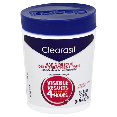 Image for Clearasil Deep Treatment Pads, Rapid Rescue, Maximum Strength,90ea from AJ Pharmacy/Convenience Store